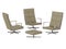 Three Beige office chair and pouf 3d rendering