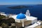 Three Bells Church at Santorini, Greece. Thira, Volcano, Aegean .