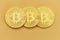 Three Bitcoin coins as internet finance concept