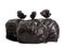 Three black rubbish bags