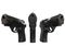 Three black semi automatic pistols