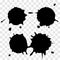 Three blots. Black smudges on transparent background.