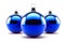 Three Blue Christmas Baubles