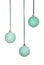 Three Blue/Emerald Christmas Balls