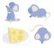 Three Blue Mice