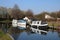 Three boats on Lancaster canal at Tewitfield