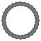 Three bold wavy lines forming a black circle frame