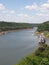 Three Borders river separating Argentina Brazil and Paraguay