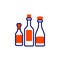 Three bottle of wine line icon