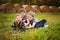 Three boys on a farm