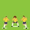 Three Brazilian soccer players dancing celebration