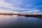 Three bridges, Forth railway Bridge, Forth Road Bridge and Queensferry Crossing, over Firth of Forth near Queensferry in Scotland