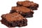 Three brownie pieces