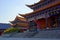 Three buddhist pagodas in Dali old city, Yunnan province, China