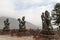 Three Buddhistic statues at the Tian Tan Buddha