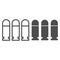 Three bullets line and solid icon. Military cartridge, bullet weapon ammunition symbol, outline style pictogram on white