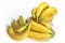 Three Bunches of Fresh Bananas - Studio Shot on Pure White