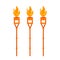 Three burning tiki torches icon