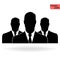 Three businessman silhouettes on white background - vector icon. eps10