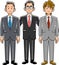 Three businessmen _ superiors and subordinates