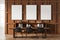 Three canvases in modern wood dining room