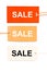 Three cardboard sale tags isolated