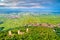 The Three Castles of Eguisheim or Husseren-les-Chateaux in the Haut-Rhin department of France