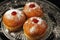 Three chanukkah donuts