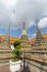 Three chedis at the Wat Pho temple in Bangkok