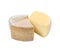 Three cheers of cheese on white background