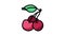 three cherries color icon animation