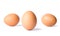 Three chicken eggs