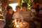 Three children, lighting candles in a nutshell, czech Christmas traditions