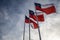 Three Chilean flags flying