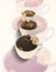 Three chocolate cups