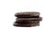 Three Chocolate Peppermint Candy Patties Isolated over White