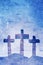 Three Christian Crosses on Calvary Background Illustration