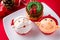 Three Christmas cupcakes