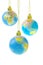 Three Christmas globe ornaments