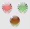 Three christmas glossy buttons