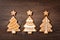 Three Christmas Tree Cookies