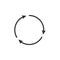 Three circle clockwise arrows black icon. vector illustration isolated on white background.