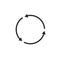 Three circle clockwise arrows black icon. vector illustration isolated on white background.