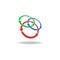 Three circles logo arrows loop, cycle design element, tech symbol
