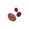 Three coffee beans flat icon