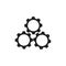 Three cog machine symbol logo vector