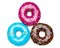 Three color donuts