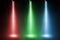 Three color spotlights