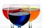 Three color wineglasses