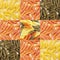 Three-colored pasta collage